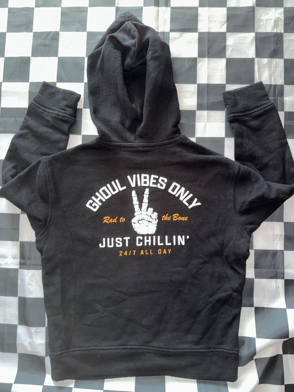 Old Navy Boys Black Ghoul Halloween October Vibes Only Black Hoodie M 8